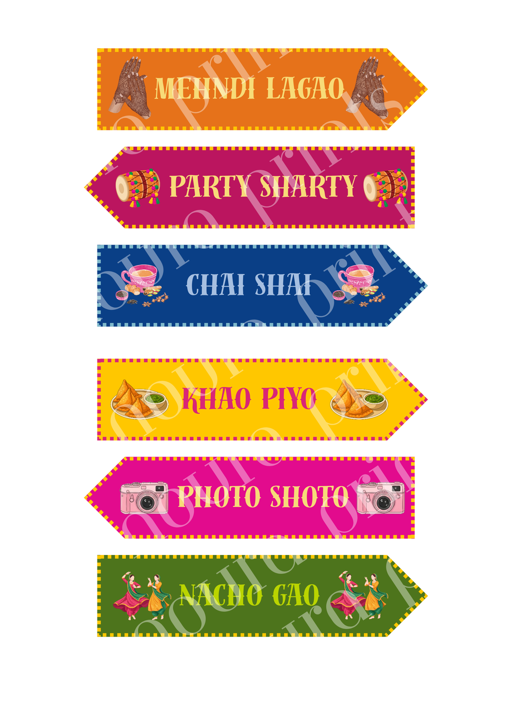 Mehndi Directional Arrow Signs