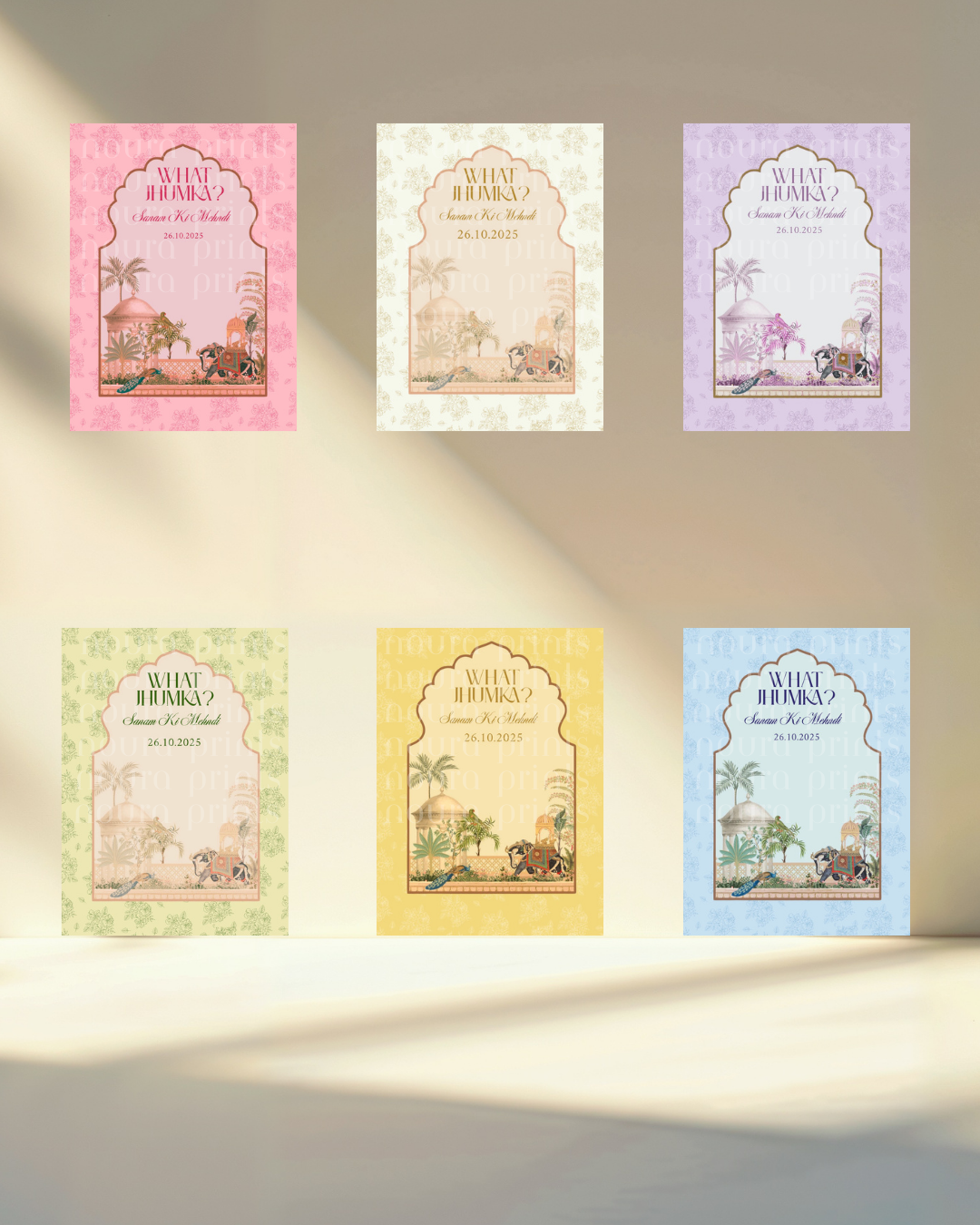 Pastel Mughal Jhumka Card Set