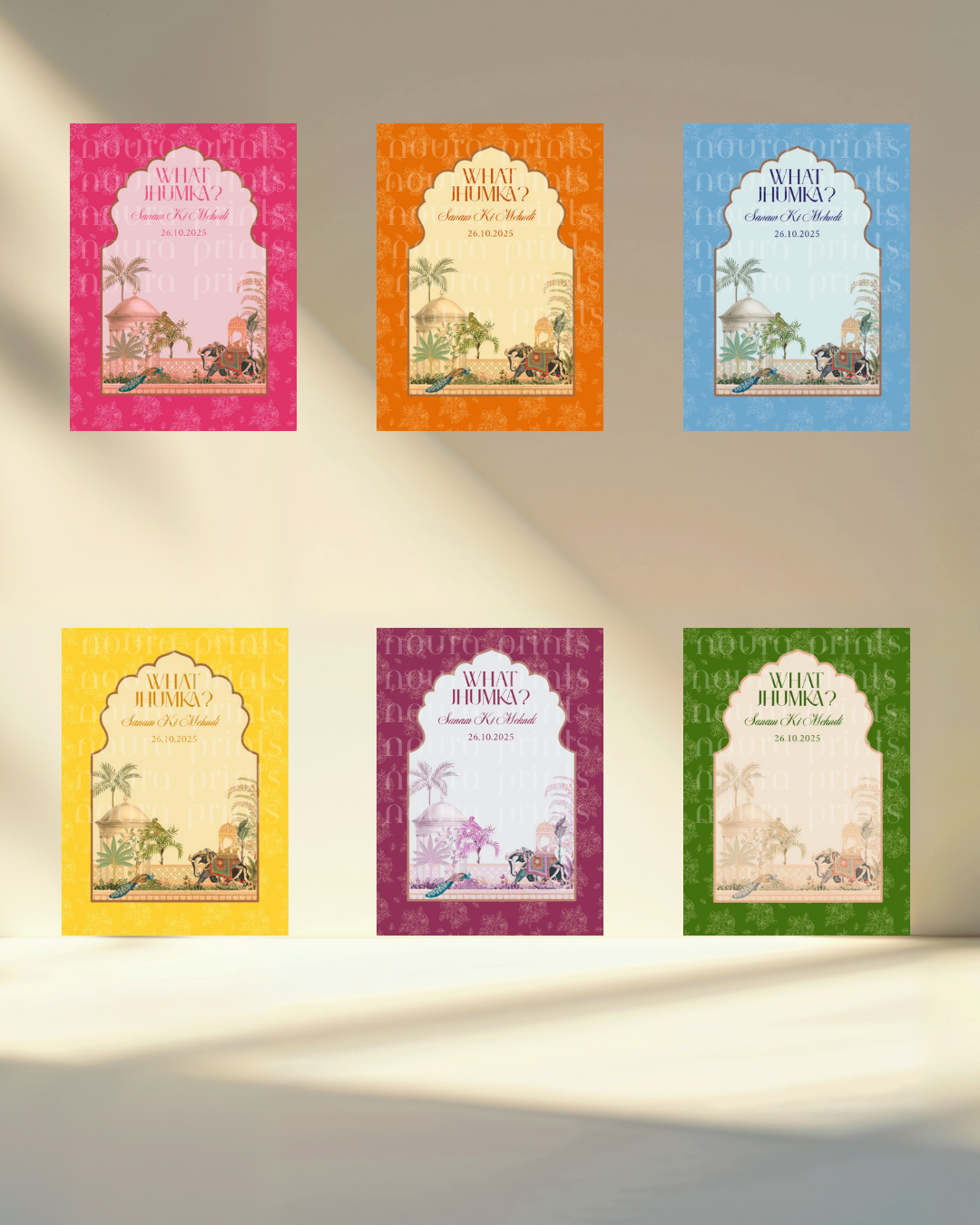 Vibrant Mughal Jhumka Card Set