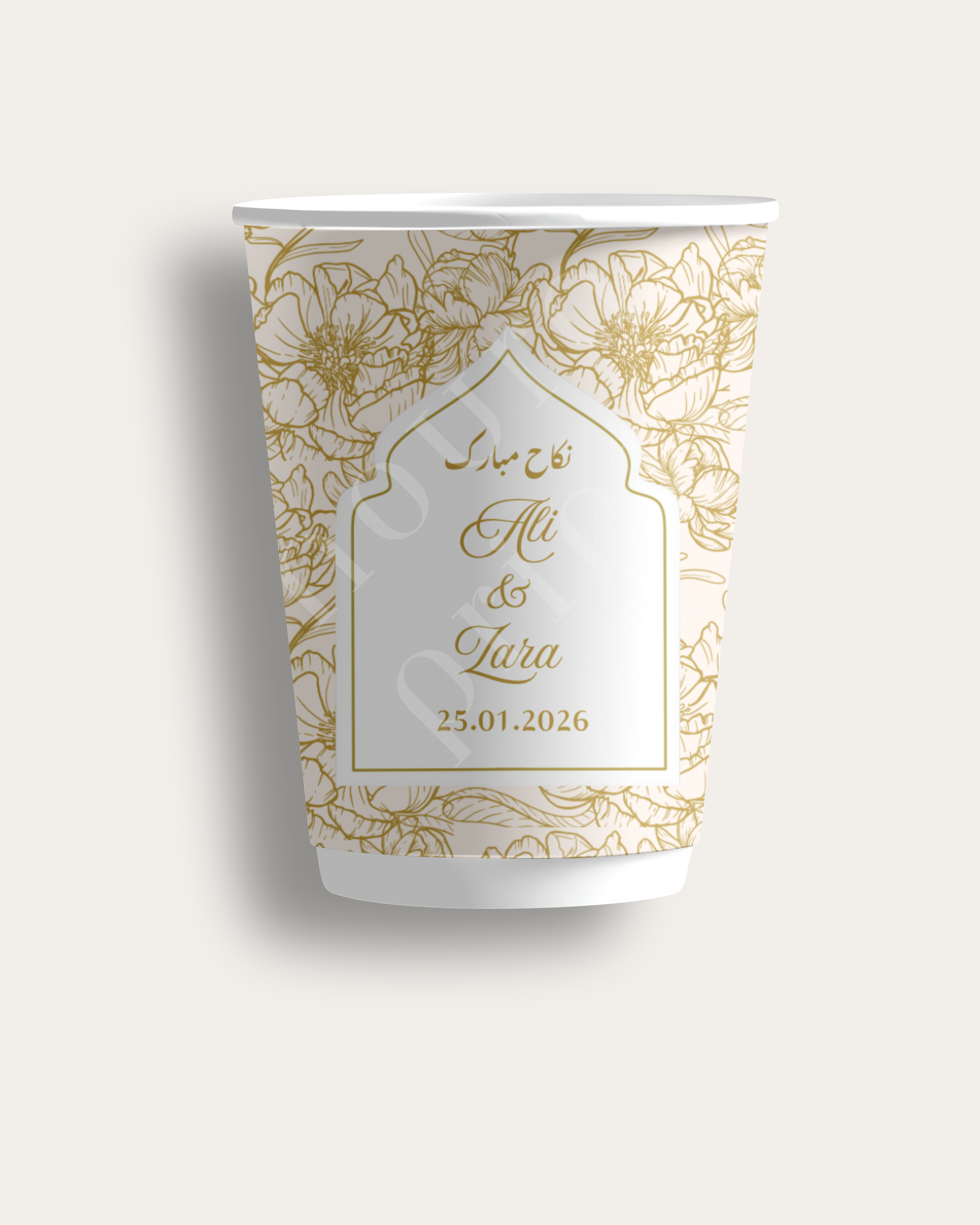 Gold & White Nikkah Cup Set