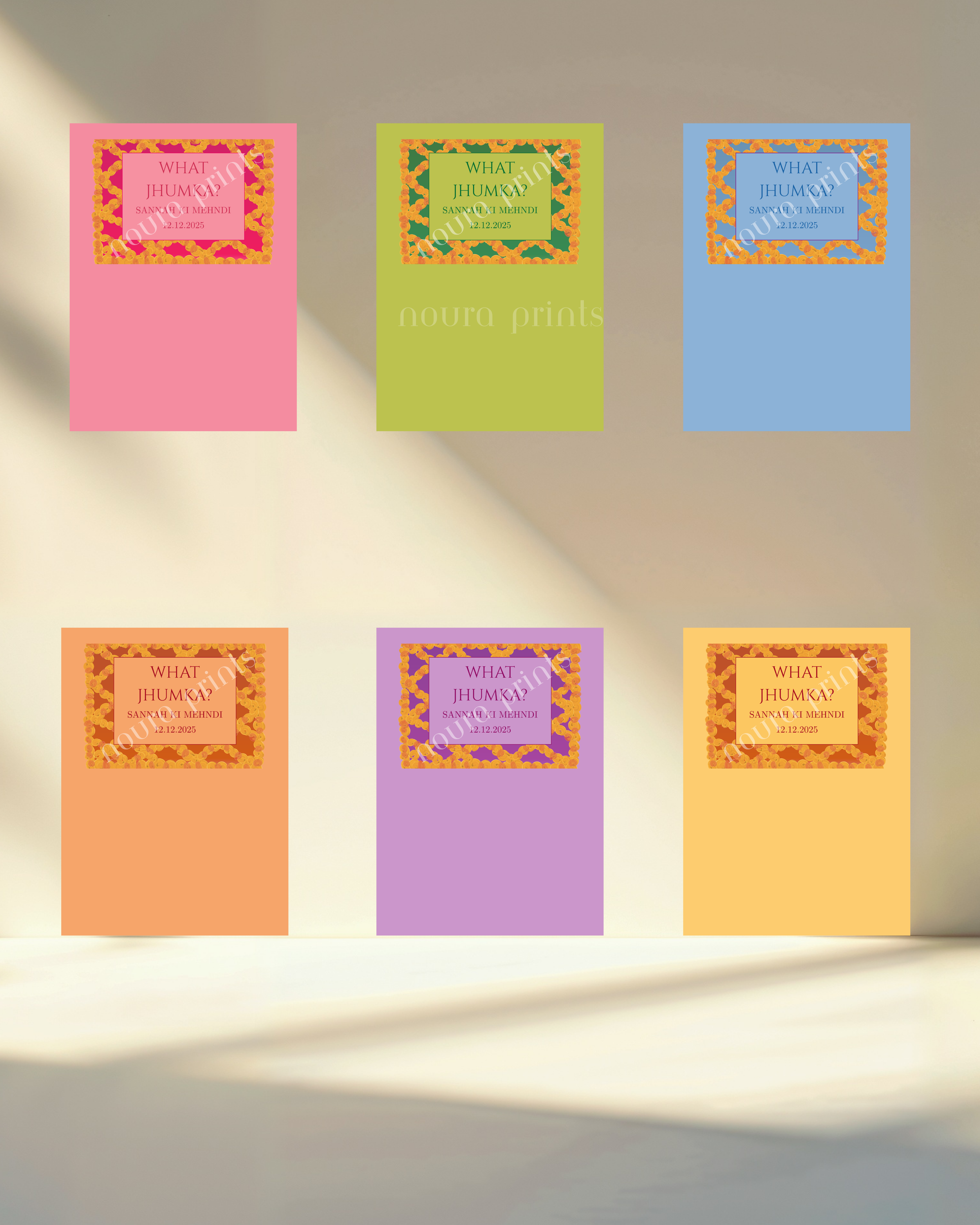 The Marigold Frame Pastel Jhumka Cards