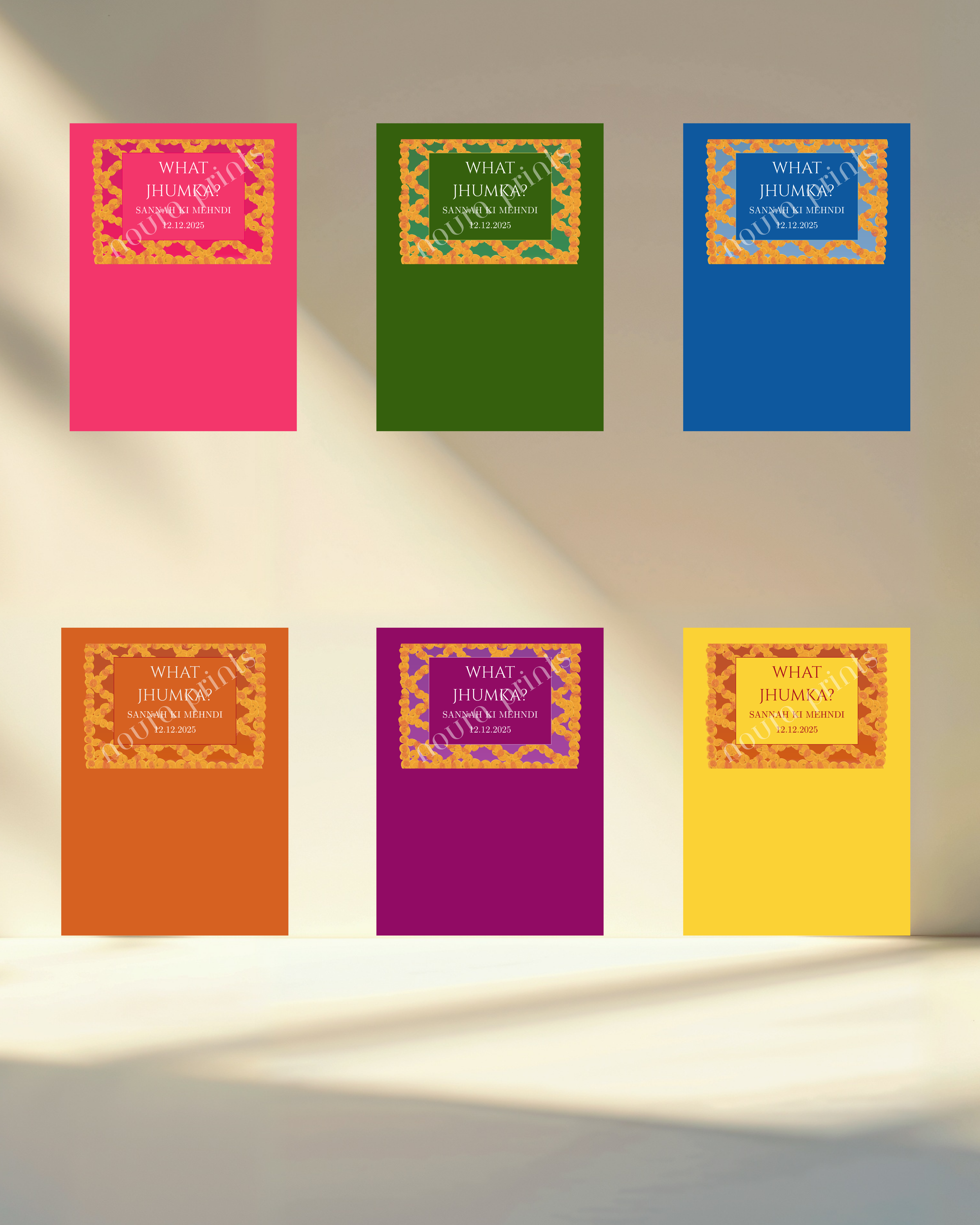 The Marigold Frame Vibrant Jhumka Cards